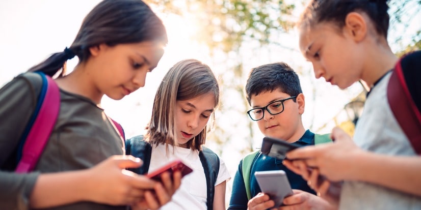 kids talking on phone